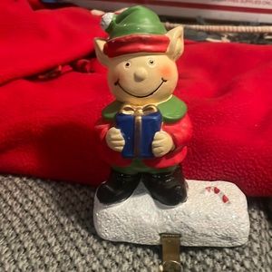 🎄🎁 Christmas Elf~ Cement Stocking Holder